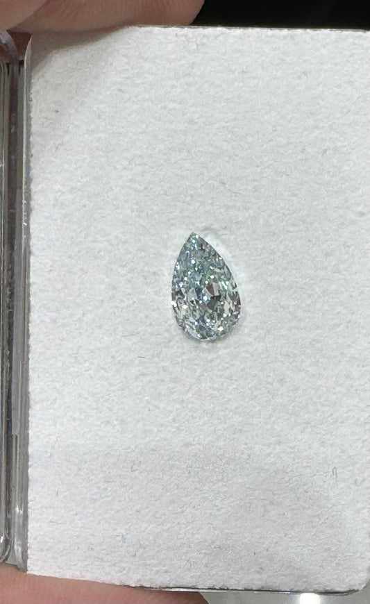 Bermuda 2 CARAT PEAR SHAPE NATURAL FANCY BLUE GREEN EVEN LOOSE DIAMOND GIA CERTIFIED  2CT BY MIKE NEKTA NYC