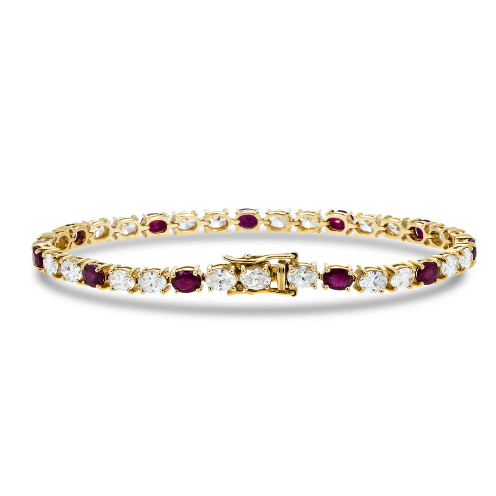 Sierra Oval Cut Ruby & Lab Grown Diamond Tennis Bracelet back