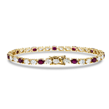 Sierra Oval Cut Ruby & Lab Grown Diamond Tennis Bracelet back