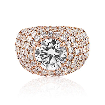 Lyanna 17 Carat H VS2 Round Brilliant Lab-Grown Diamond Chandelier Engagement Ring Front View