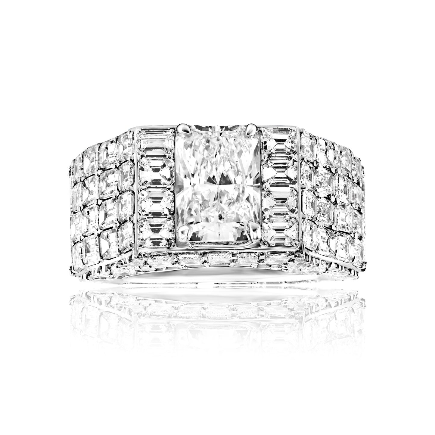 Luca 19 Carat H VS2 Radiant Cut Lab-Grown Diamond Engagement Ring Front View