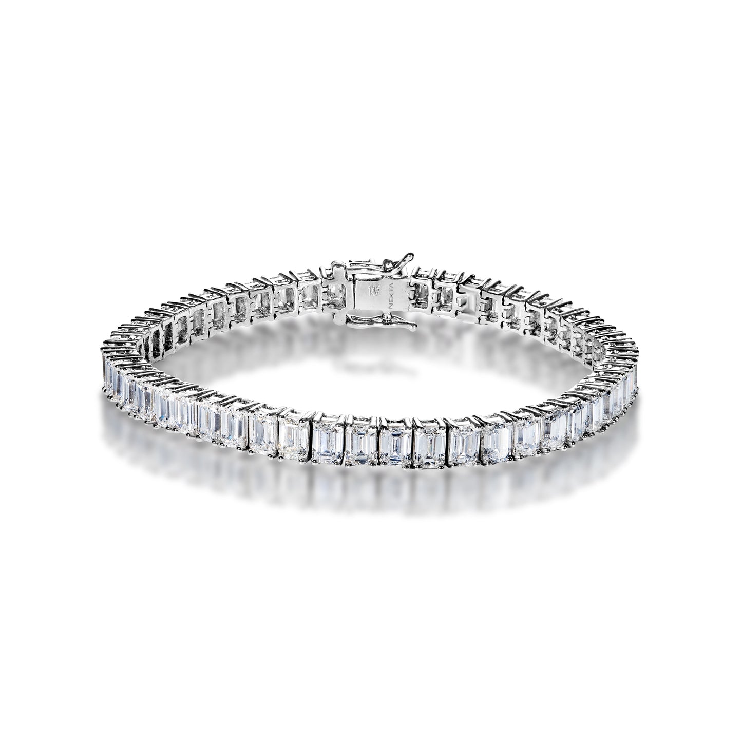 17 Ct. Emerald Cut Lab Grown Diamond Tennis Bracelet