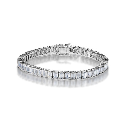 17 Ct. Emerald Cut Lab Grown Diamond Tennis Bracelet