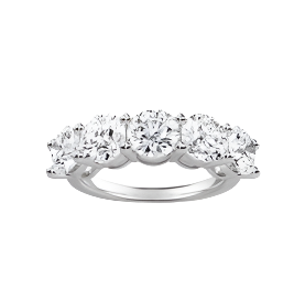 Lab Grown Diamond 5 Stone Band Front