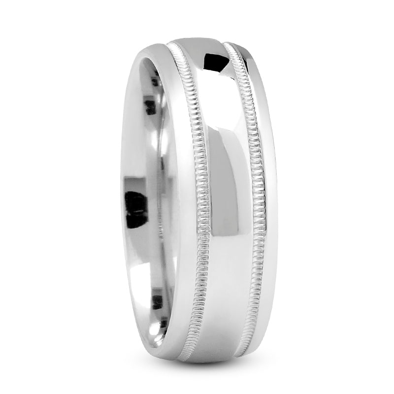 Rowan Men's Wedding Ring Rope Set in 14k White Gold