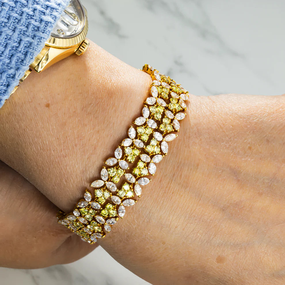 Marquise & Round Cut Fancy Yellow Diamond bracelet