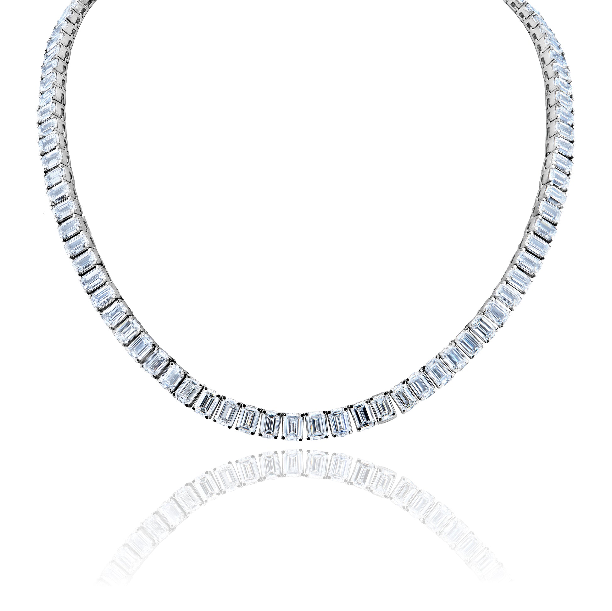 Legaci 49.75 Carats Emerald Cut Lab Grown Diamond Tennis Necklace