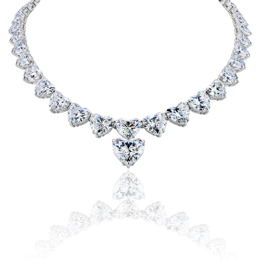 Lennox 102.70 Carats Heart Shape Lab-Grown Diamond Necklace