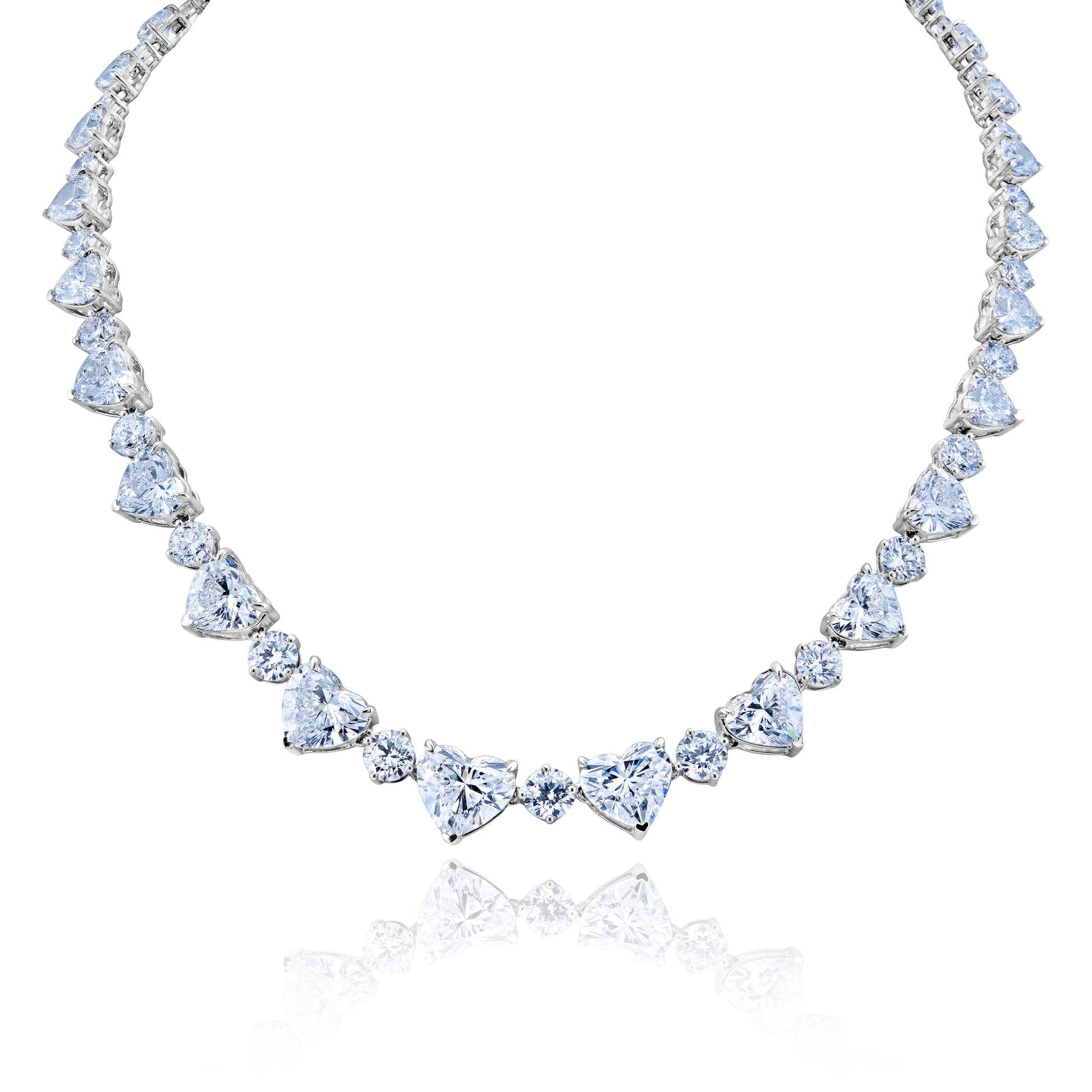 Lainey 61.30 Carats Heart Shape Lab-Grown Diamond Riviera Necklace