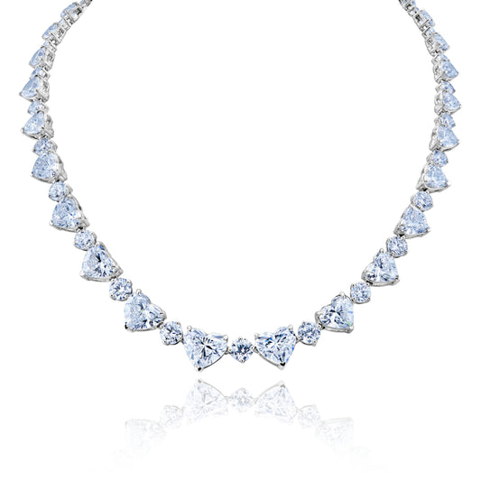 Lainey 61.30 Carats Heart Shape Lab-Grown Diamond Riviera Necklace