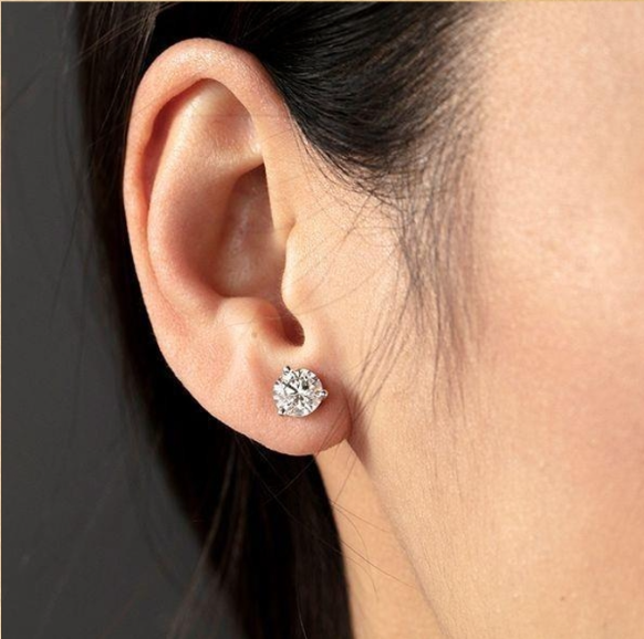 Lashanda 3.50 Carat Round Cut Lab Grown Diamond Martini Stud Earrings in 14K White Gold