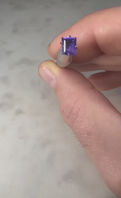 0.67 CARAT Baguette Cut NATURAL Purple Sapphire LOOSE GEMSTONE Video