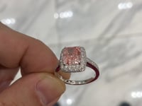 Rebecca 4 Carat Fancy Vivid Pink VVS1 Radiant Cut Diamond Engagement Ring in 18k White Gold By Mike Nekta with GIA