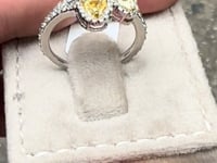 Aniyah 2 Carat Yellow Combine Mix Shape Diamond Engagement Ring in 14k White Gold By Mike Nekta