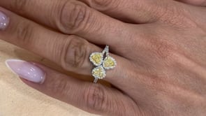 Aniyah 2 Carat Yellow Combine Mix Shape Diamond Engagement Ring in 14k White Gold By Mike Nekta