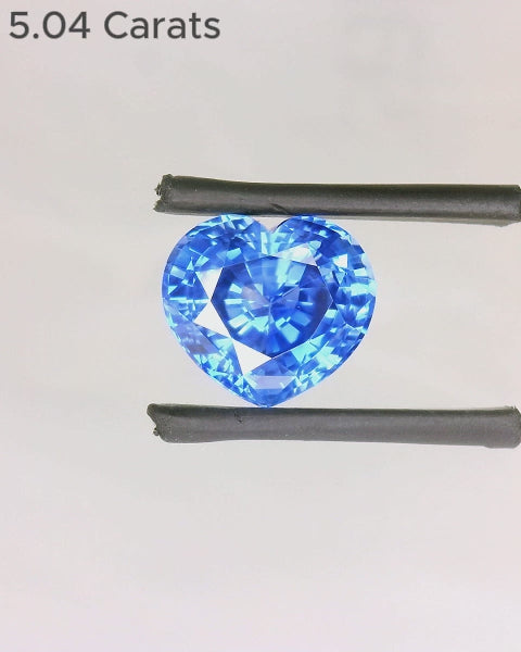 5.04 Carat Heart Shape Blue Sapphire Video