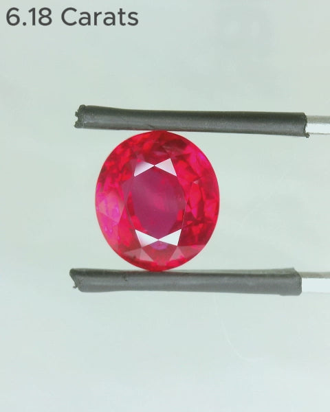 6.18 Carat Oval Cut Natural Red Ruby Video