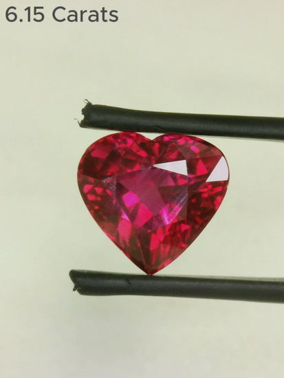 6.15 Carat heart Shape Pinkish-Red Ruby Video