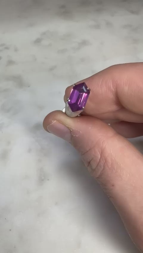 1.24 CARAT HEXAGON CUT NATURAL PURPLE SAPPHIRE LOOSE GEMSTONE VIDEO