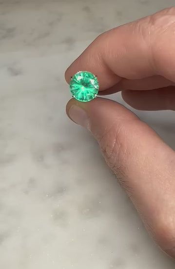 2.13 CARAT ROUND CUT NATURAL GREEN EMERALD LOOSE GEMSTONE VIDEO