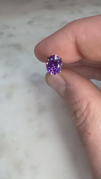 0.85 CARAT OVAL CUT NATURAL Purple Sapphire LOOSE GEMSTONE Video