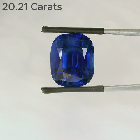 20.21 Carat Cushion Cut Blue Sapphire Video