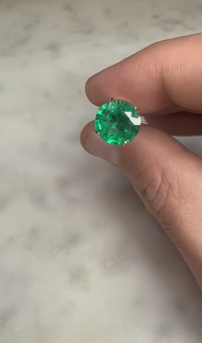 1.89 CARAT ROUND CUT NATURAL GREEN EMERALD LOOSE GEMSTONE VIDEO