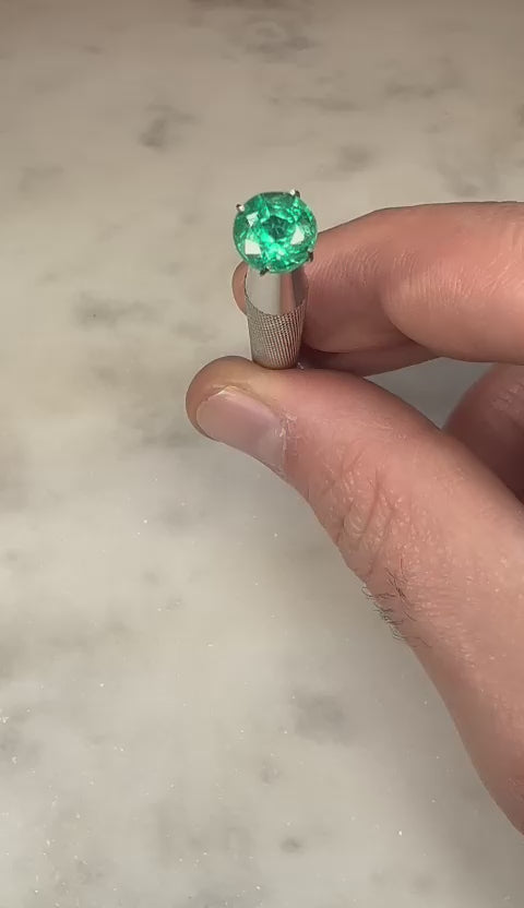 1.94 CARAT ROUND CUT NATURAL GREEN EMERALD LOOSE GEMSTONE VIDEO