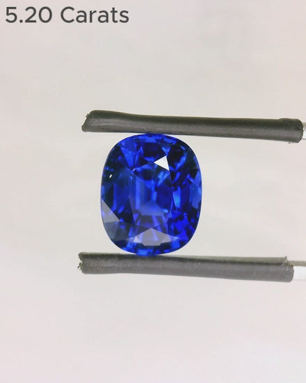 5.20 Carat Cushion Cut Vivid Blue Sapphire Video