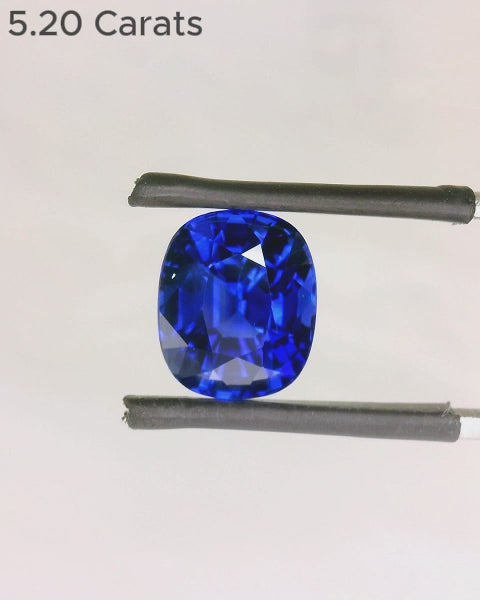 5.20 Carat Cushion Cut Vivid Blue Sapphire Video