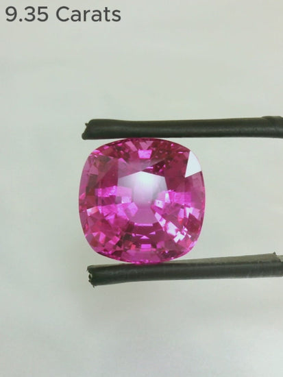 9.35 Carat Cushion Cut Natural Pink Sapphire Video