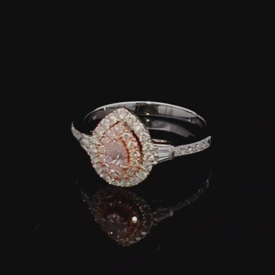 Keilani 1 Carat Pear Shape Pink Diamond Engagement Ring Video