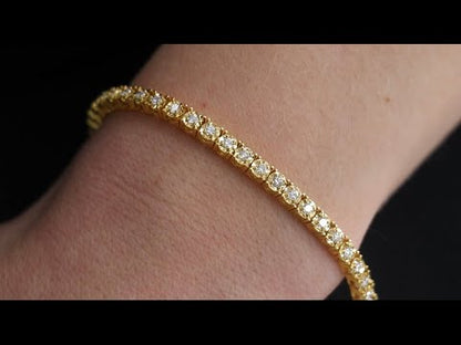 Nayeli 1 Carat 2 Pointers Each Stone Round Brilliant Diamond Tennis Bracelet in 14k Yellow Gold