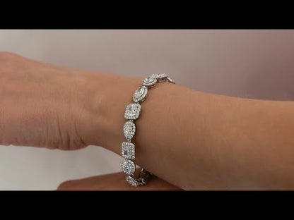 Promise 21 Carat Combine Mix Shape Diamond Bracelet in Platinum