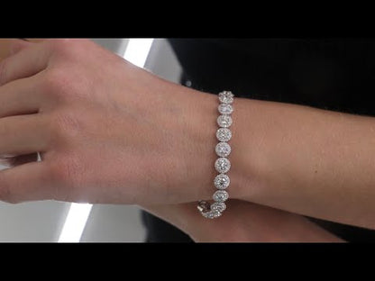 Lilla 8 Carats Round Brilliant Lab-Grown Diamond Tennis Bracelet in 18K White Gold