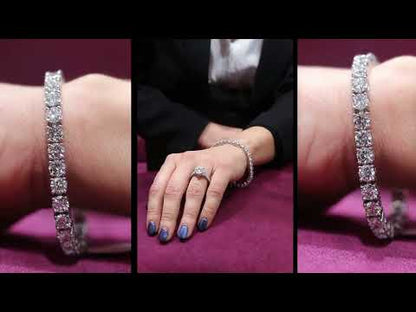 Margot 10 Carat Round Brilliant Single Row Diamond Tennis Bracelet in 14k White Gold