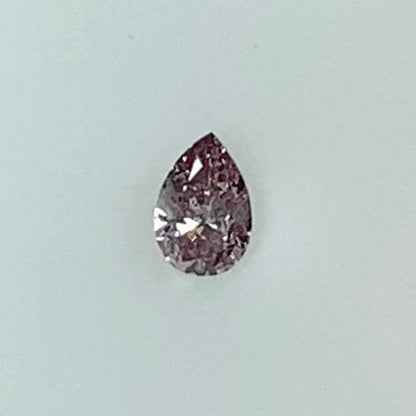 Natural Brownish Purplish Pink Diamond Pear Shape Cut .15 Carat Argyle Diamond Front View