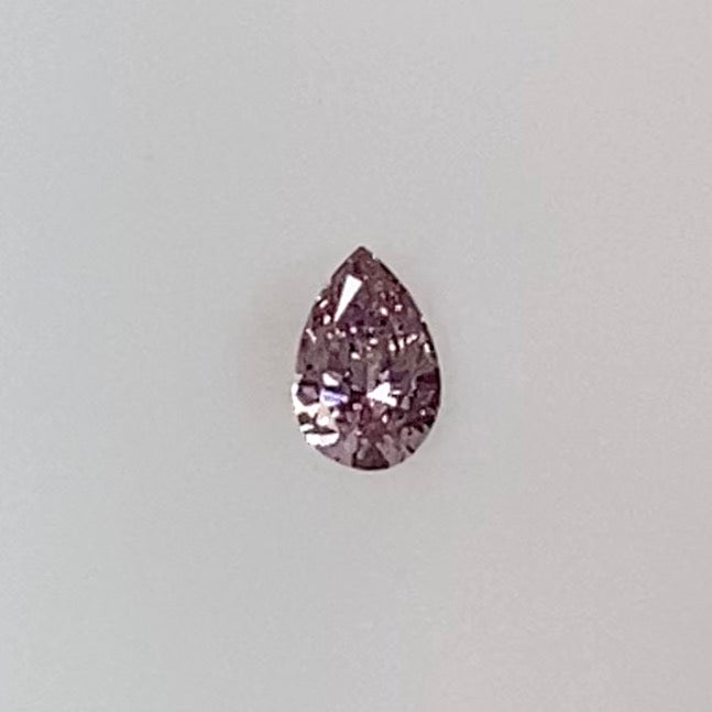 Intense Purplish Pink Diamond Pear Shape Cut .15 Carat Argyle Diamond Front View