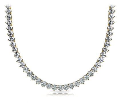 Diamond Rivera Necklace Round Shaped 10 ct Necklace in 14K to 18K Yellow Gold Front View