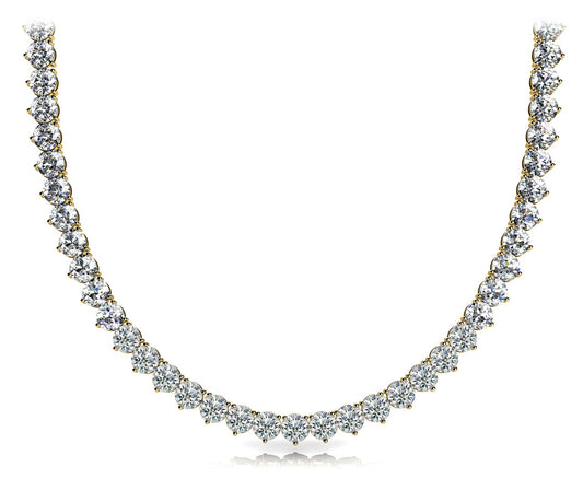 Diamond Rivera Necklace Round Shaped 10 ct Necklace in 14K to 18K Yellow Gold Front View