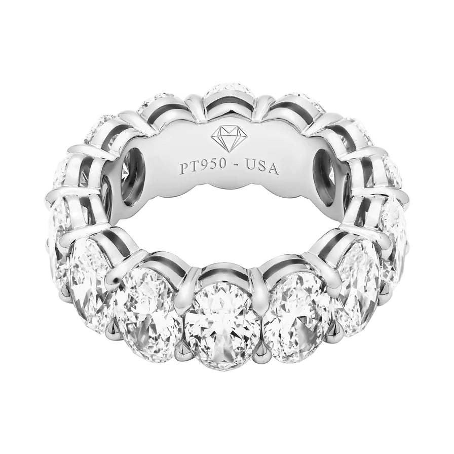 10 Carat Oval Cut Diamond Eternity Anniversary Ring Size 6