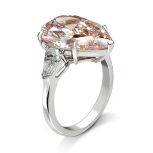 18k White Gold Pink Pearshape Diamond Engagement Ring