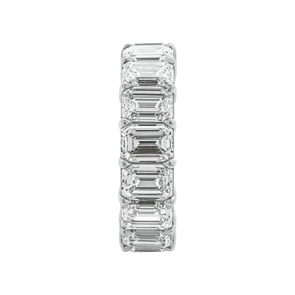 11 Carat Emerald Cut Diamond Eternity Band in Platinum 70 pointer Profile View