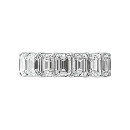 11 Carat Emerald Cut Diamond Eternity Band in Platinum 70 pointer