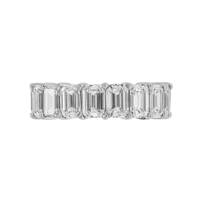 12 Carat Emerald Cut Diamond Eternity Band in Platinum 70 pointer