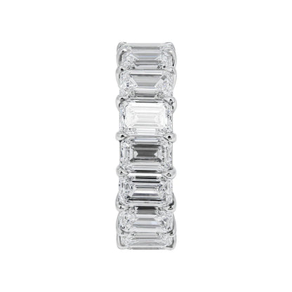 12 Carat Emerald Cut Diamond Eternity Band in Platinum 70 pointer Profile View