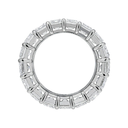 12 Carat Emerald Cut Diamond Eternity Band in Platinum 70 pointer Top View