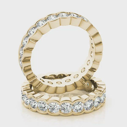 HARMONY 3.7 Carat Diamond Eternity Band in 14K - 18K Gold or Platinum 20 pointer G Color SI1 Clarity Half Bezel Setting By Mike Nekta SIZE 7