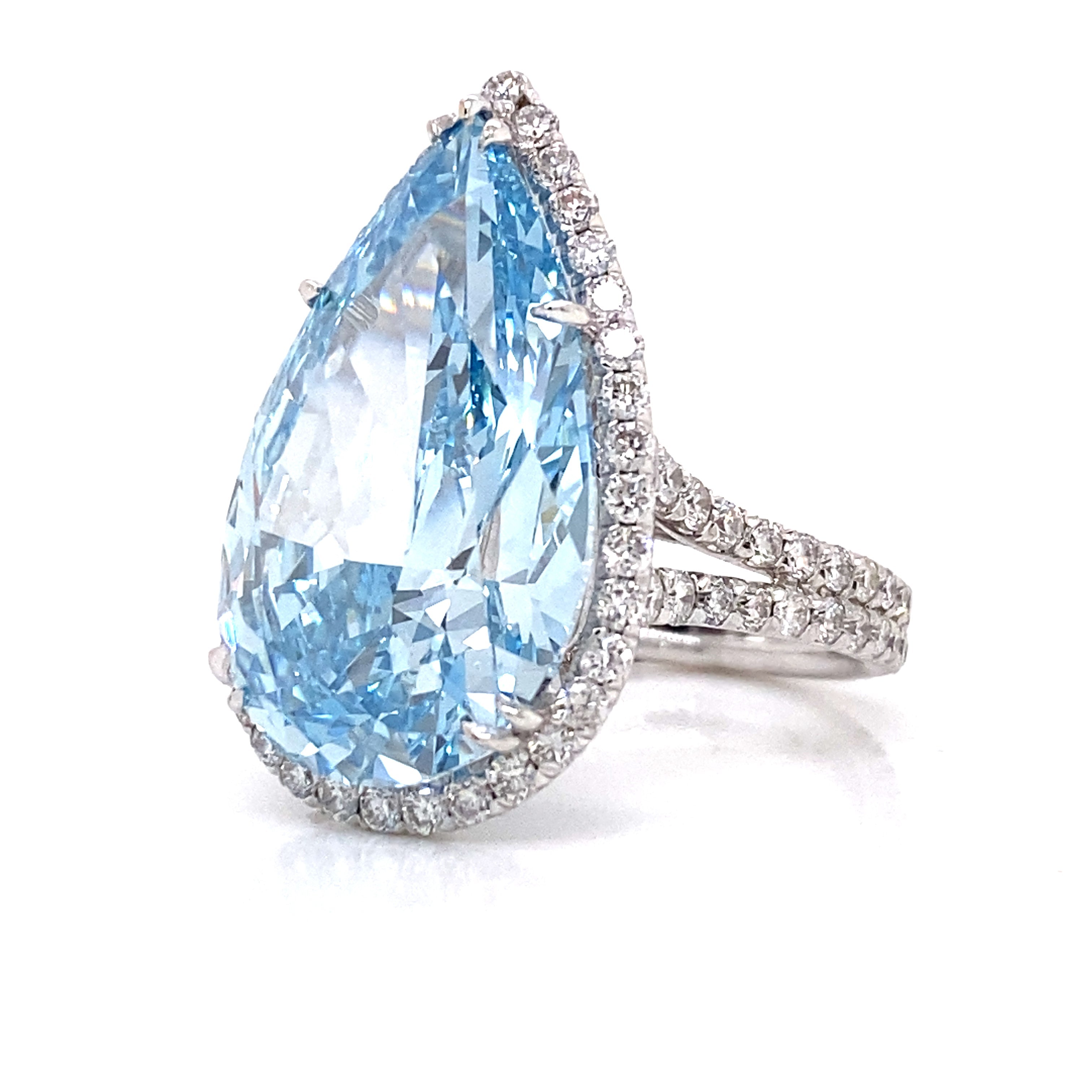 0.42 popular CT 6.5 X 4.3 MM Blue Pear Shape Diamond, Loose Pear cut Diamond, Treated Blue color Diamond, For Blue Pear Diamond Ring R5850