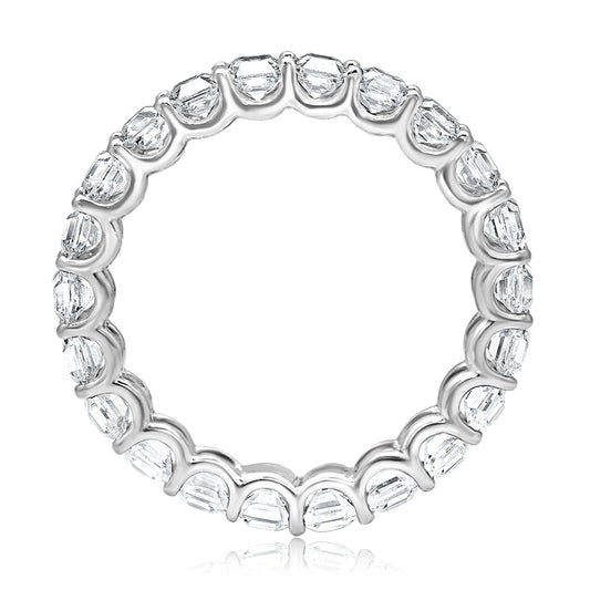 2-3 Carat Asscher Cut Diamond Eternity Band in Platinum 10 pointer Front VIew